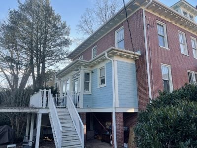 Brick + blue siding — Fluvanna